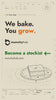 Animated technical drawings of Munchyhub bakes, from one brownie to batches delivered across the UK, ending on “We bake. You grow.”